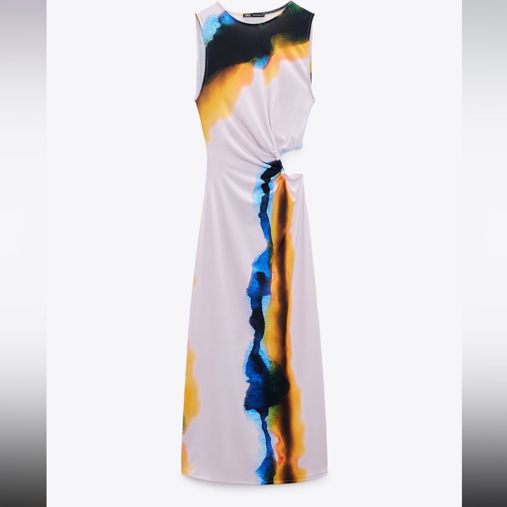 Cut-out Printed Dress